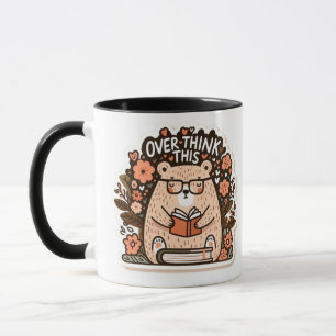 Bear with Glasses - "Overthink This" Quirk Journal Mug