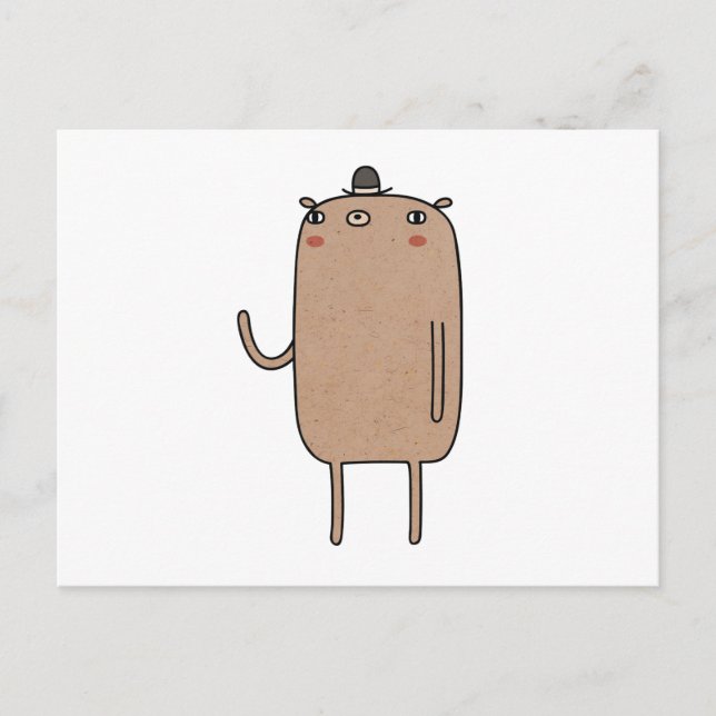 Bear With Hat Postcard (Front)
