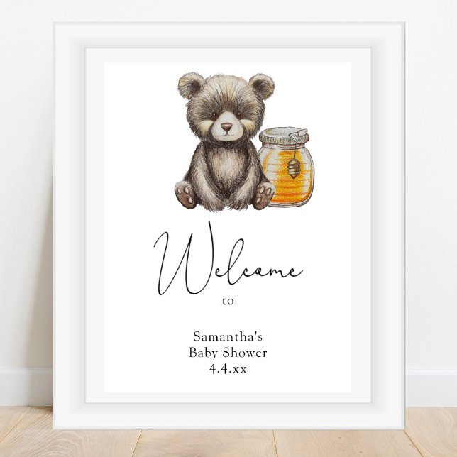 Bear with honey jar - Welcome Foam Board Poster (Creator Uploaded)