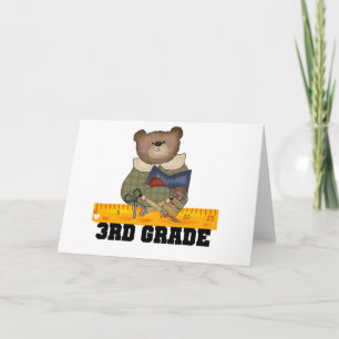 Bear With Ruler 3rd Grade Card