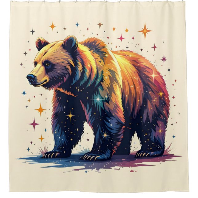 Bear with Stars Shower Curtain (Front)