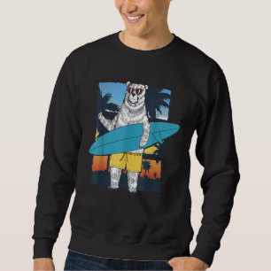 Bear With Surfboard Gradient Graphic Sweatshirt
