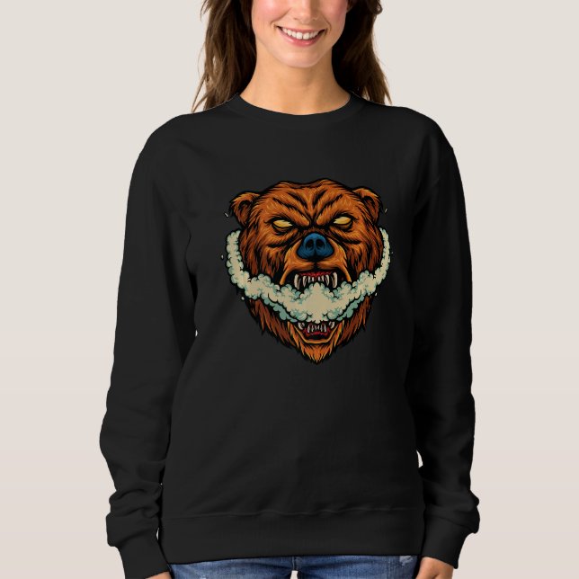 Bear with Vape Cloud  Grizzly Tough Mean Woods Tee (Front)