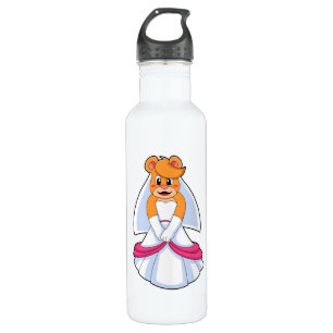 Bear with Wedding dress & Veil 710 Ml Water Bottle