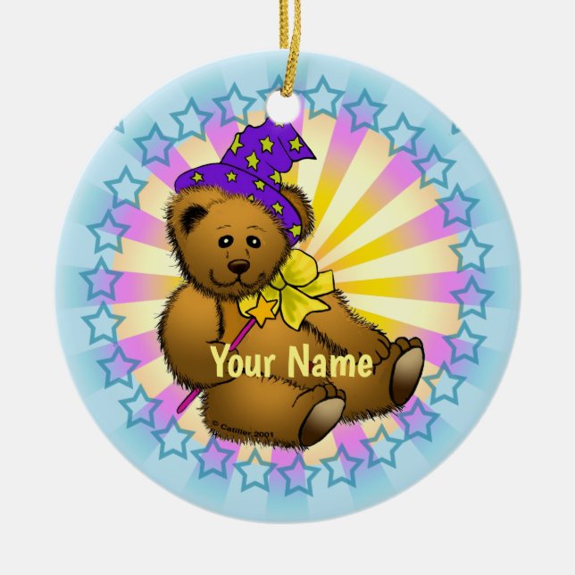 Bear wizard  ceramic ornament (Front)
