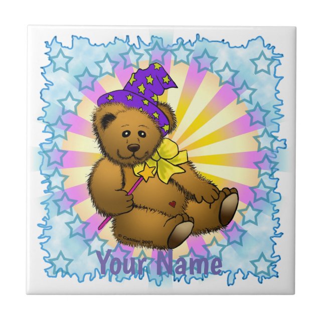 Bear wizard  ceramic tile (Front)