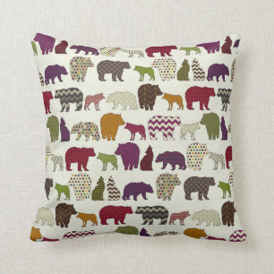 bear wolf geo party cushion