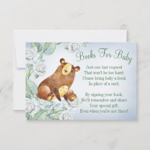 Bear Woodland Baby Shower Book Card Bring A Book
