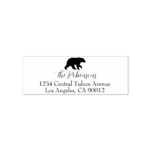 Bear Woodland Family Name Return Address Self-inking Stamp