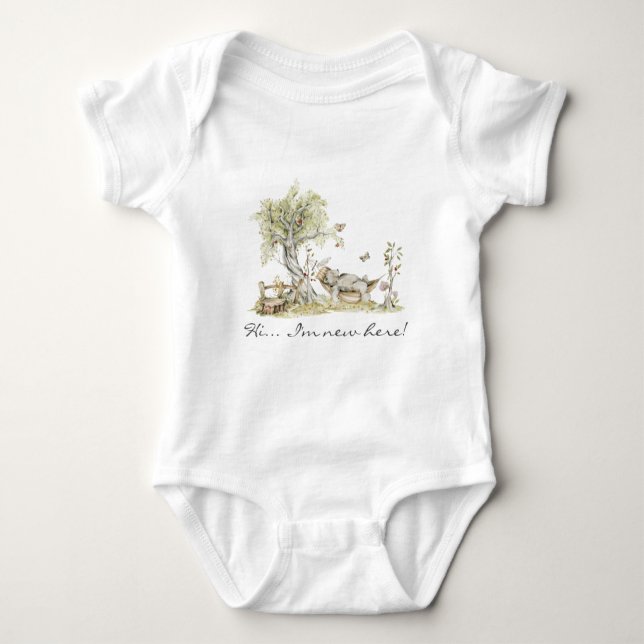 Bear | Woodland Forest Animal Storybook Baby Bodysuit (Front)
