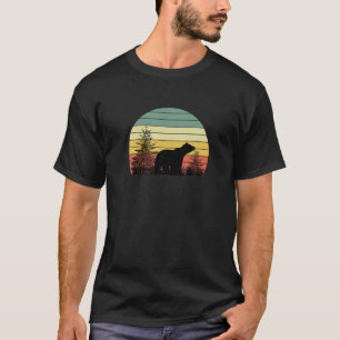 Bear Woods Forest Trees Camping Animal Black Brown T-Shirt