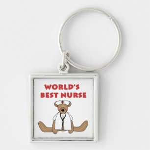 Bear World's Best Nurse T-shirts and Gifts Key Ring
