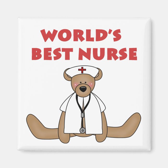 Bear World's Best Nurse T-shirts and Gifts Magnet (Front)