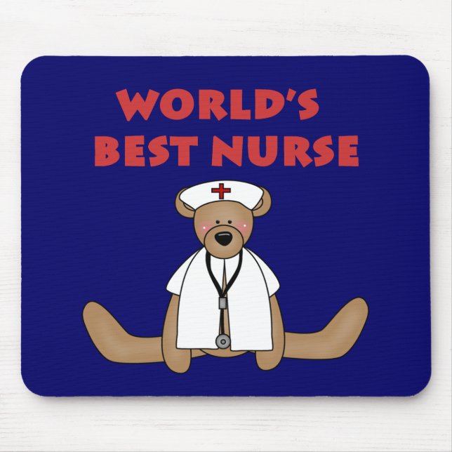 Bear World's Best Nurse T-shirts and Gifts Mouse Pad (Front)