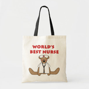 Bear World's Best Nurse T-shirts and Gifts Tote Bag