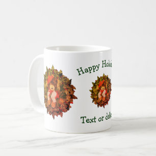 Bear Wreath Personalized Christmas Holiday  Coffee Mug