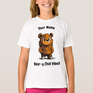Bear-y Chill Vibes! Cute Bear Hoodie Design T-Shirt