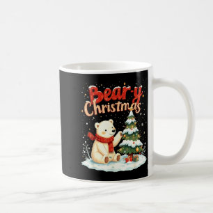 Bear-y Christmas Cute Lar Bear Holiday Pun Gift  Coffee Mug