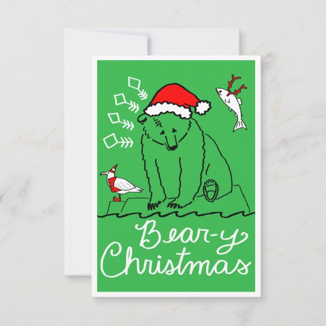 Bear-y Christmas Flat Card (back is blank) (Front)
