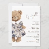 Bear-y Cute Teddy Bear It's a Girl Baby Shower