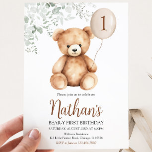 Bear-y First Birthday Invitation