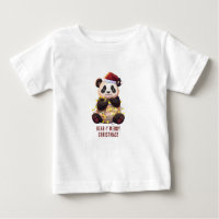 Bear-y Merry Christmas! Playful Panda Baby T-Shirt