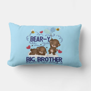 Bear-y Very Big Brother Sibling Pun Lumbar Cushion