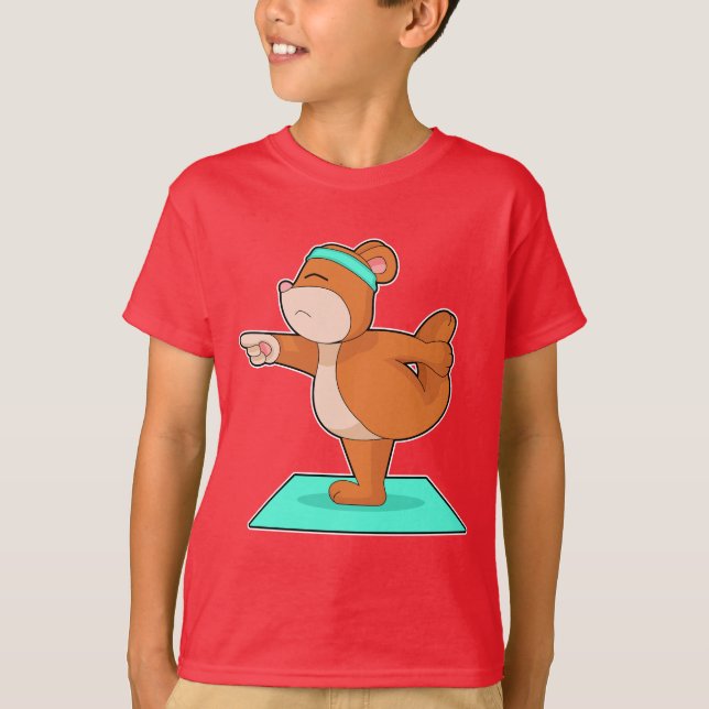 Bear Yoga Fitness Gymnastics T-Shirt (Front)