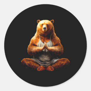 Bear Yogi Classic Round Sticker