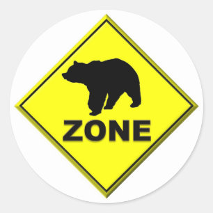 Bear Zone Classic Round Sticker