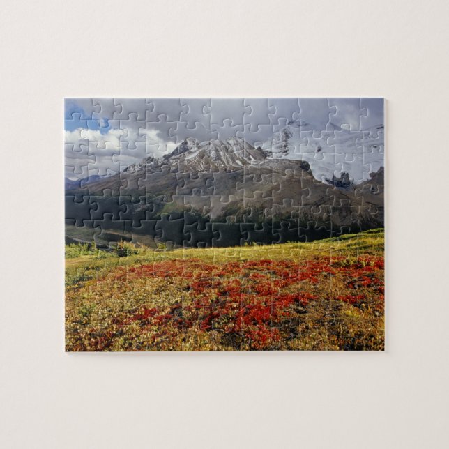Bearberry in early autumn Athabasca Peak in the Jigsaw Puzzle (Horizontal)