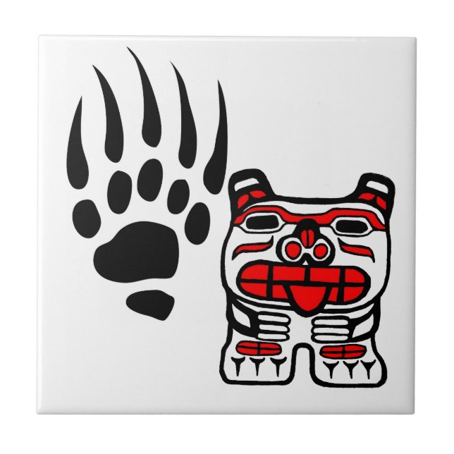 bearclaw, Haida bear Ceramic Tile (Front)