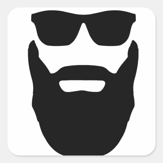 Beard and Sunglasses Square Sticker (Front)