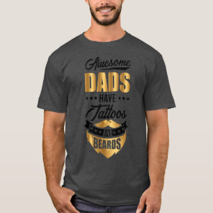 Beard carrier saying tattooed father beard T-Shirt