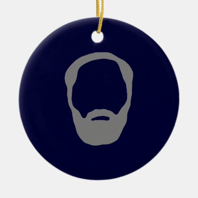 beard ceramic tree decoration (Front)