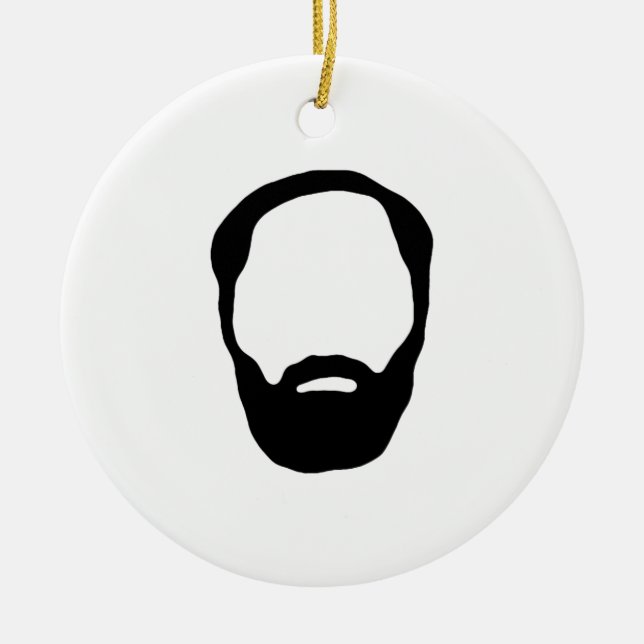beard ceramic tree decoration (Front)