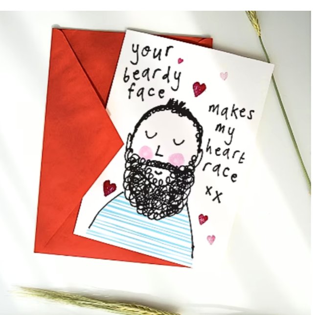Beard Face Valentine's Card - Anniversary Funny (Creator Uploaded)