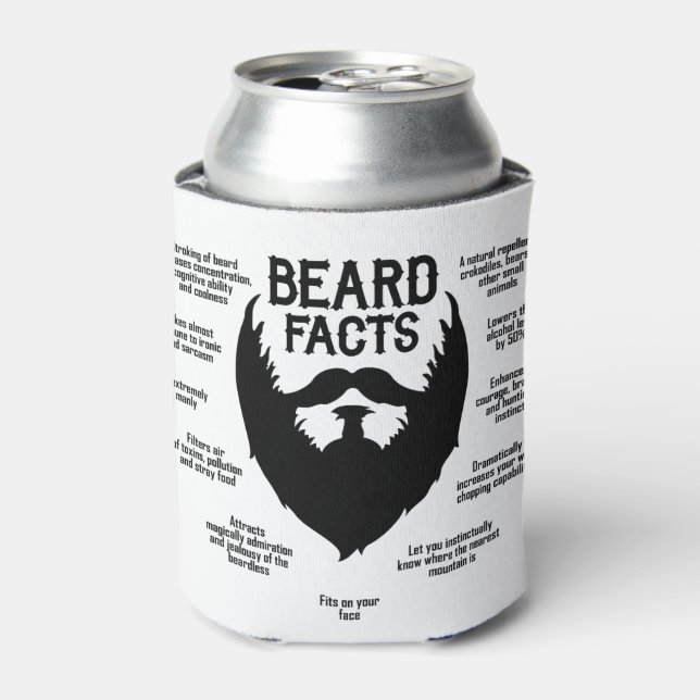 Beard Facts (black) Can Cooler (Can Front)