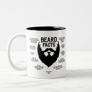 Beard Facts (black) Two-Tone Coffee Mug