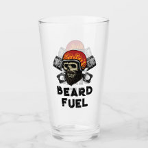 BEARD FUEL Funny Men's Skull & Flames Joke Gift