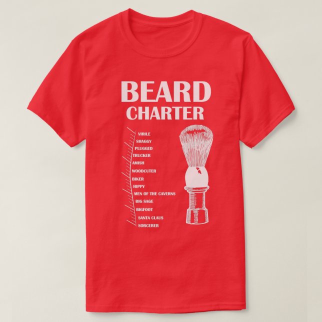 Beard Growth Chart Funny Beard Measurement 2 T-Shirt (Design Front)