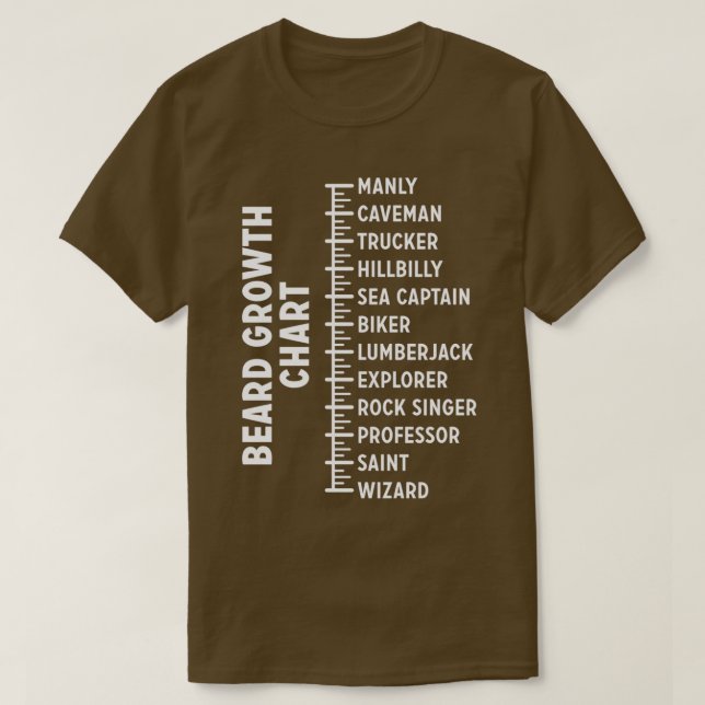 Beard Growth Chart Funny Beard Measurement T-Shirt (Design Front)