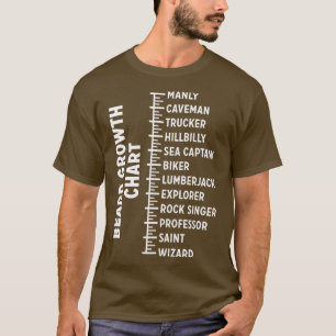 Beard Growth Chart Funny Beard Measurement T-Shirt