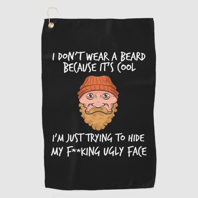 Beard It Is Cool Golf Towel (Front)