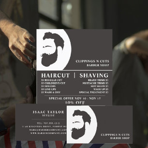 Beard Logo, Men's Barbers Advertising Flyer