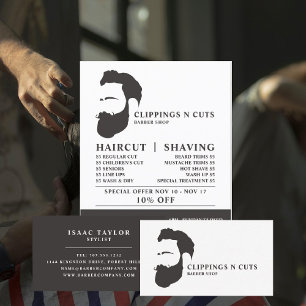 Beard Logo, Men's Barbers Business Card