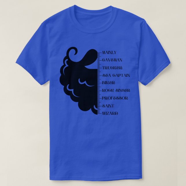Beard Measurement Chart Beard Ruler Beard Growth C T-Shirt (Design Front)