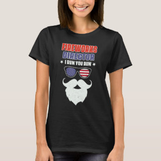 Beard Men Fireworks Director I Run You Run  4th Of T-Shirt