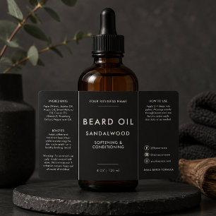 Beard Oil 4oz Dropper Bottle Label