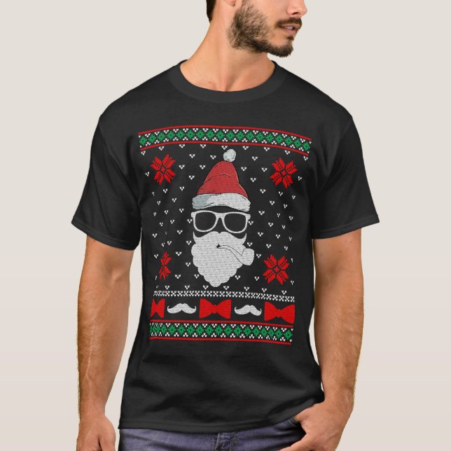 Beard Proud Santa Hipster Ugly Christmas Holiday P T-Shirt (Front)